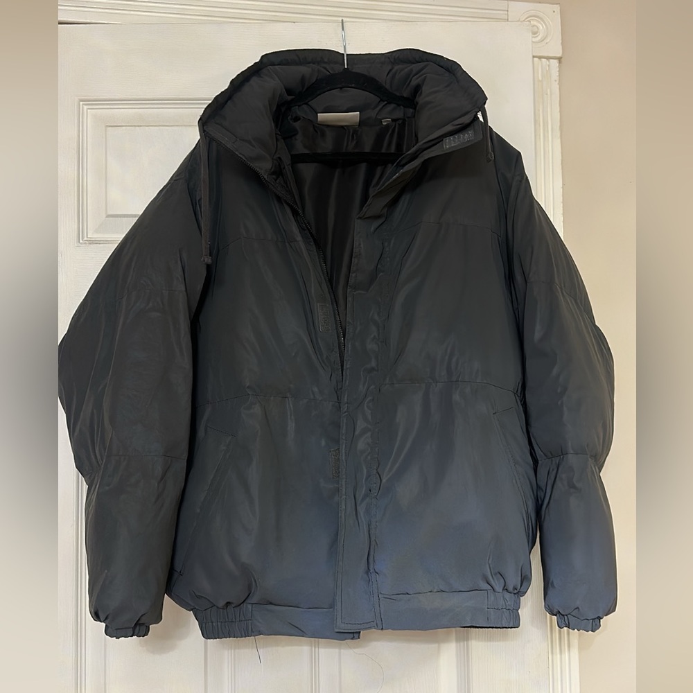 Essentials black nylon puffer jacket (reflective) - Picture 8 of 9